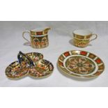 SELECTION OF MINIATURE ROYAL CROWN DERBY IMARI PATTERN TO INCLUDE TEA CUP AND SAUCER,