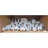 1 SHELF OF GOSS CRESTED WARE INCLUDING DARTMOUTH TYG, DARTMOUTH NORWEGIAN BEER BOWL,