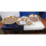 3 ROYAL CROWN DERBY OLD IMARI PATTERN DISHES