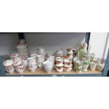 SHELF OF ROYAL ALBERT OLD COUNTRY ROSES TEASET, PARAGON VICTORIANA ROSE TEASET,