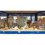 2 19TH CENTURY SCOTTISH POTTERY FIGURE GROUPS, HUMMEL FIGURES, BESWICK & WADE ANIMALS, ETC,