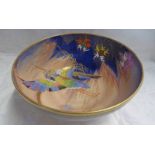CARLTON WARE GILT & ENAMELLED BOWL DECORATED WITH A HUMMINGBIRD - 20 CM WIDE Condition