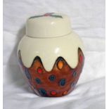 MOORCROFT GINGER JAR WITH CHRISTMAS PUDDING DESIGN - 11CM TALL