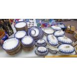 ROYAL WORCESTER VITREOUS CHINA DINNER SET WITH BLUE FLORAL DECORATION