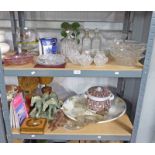 19TH CENTURY GLASSWARE, POTTERY TUREEN ASHET, ETC,