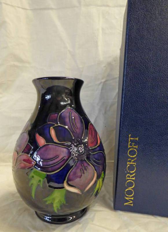 MOORCROFT VASE WITH ANEMONE PATTERN,