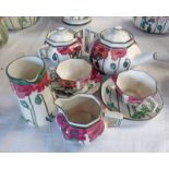 ROYAL DOULTON POPPIES PATTERN D 3225 TEA SET FOR TWO WITH EXTRA WATER JUG Condition