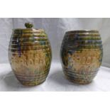 PAIR OF SEATON POTTERY RICE & TAPIOCA STORAGE JARS