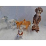 LOT WITHDRAWN SELECTION OF VARIOUS PORCELAIN DOGS TO INCLUDE BESWICK LABRADOR,