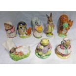 8 ROYAL ALBERT BEATRIX POTTER FIGURES TO INCLUDE OLD MR BROWN, SQUIRREL NUTKIN ,