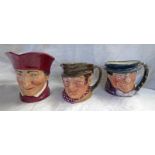 3 LARGE ROYAL DOULTON CHARACTER JUGS: THE CARDINAL,