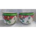 TWO ROYAL DOULTON POPPIES PATTERN D3225 JARDINIERE'S
