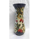 MOORCROFT HAWTHORN DESIGN LIMITED EDITION VASE NO 60/400, MADE FOR LIBERTY MARKS TO BASE,