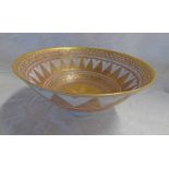 MARY RICH STUDIO POTTERY FOOTED BOWL WITH GEOMETRIC DESIGN - 20.