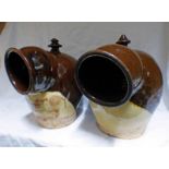 TWO CUMNOCK POTTERY SALT CROCKS,