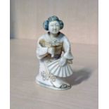 LATE 19TH CENTURY JAPANESE PERIOD IVORY NETSUKE GEISHA FIGURE