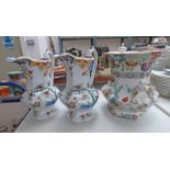 2 LARGE MASONS PORCELAIN JUGS & PORCELAIN POT