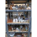 LARGE SELECTION OF PORCELAIN, GLASSWARE, ETC, INCLUDING COPPER LUSTRE JUGS, STONEWARE INK BOTTLES,