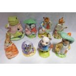 8 ROYAL ALBERT BEATRIX POTTER FIGURES TO INCLUDE JEREMY FISHER, BENJAMIN BUNNY,