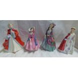 4 ROYAL DOULTON FIGURES TO INCLUDE HN1739 'PAISLEY SHAWL',