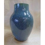 BLUE GLAZED LANCASTRIAN POTTERY VASE - 27.