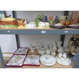 SELECTION OF VARIOUS PORCELAIN INCLUDING AYNSLEY COTTAGE GARDEN WARE, COLLECTORS PLATES, ETC,