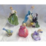 ROYAL DOULTON FIGURES THE SUITOR, FAIR LADY,
