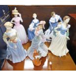 6 ROYAL DOULTON FIGURES TO INCLUDE HN4240 'FLOWER OF SCOTLAND', HN3842 'JANE EYRE',