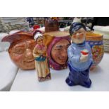 2 ROYAL DOULTON TOBY JUGS TOUCHSTONE & JOHN BARLEYCORN, 2 PORCELAIN FIGURES,