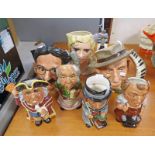 SET OF 3 ROYAL DOULTON CHARACTER JUGS, THE CELEBRITY COLLECTION, INCLUDING GROUCHO MARX D6710,