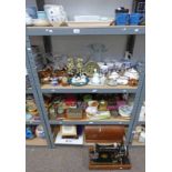 LARGE SELECTION OF VARIOUS PORCELAIN, ETC, INCLUDING SINGER SEWING MACHINE,
