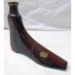 19TH CENTURY DRYLEES POTTERY WHISKY BOOT - 15CM TALL