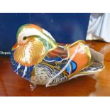 ROYAL CROWN DERBY MANDARIN DUCK PAPERWEIGHT WITH GOLD STOPPER Condition Report: