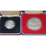 1977 SILVER PROOF CROWN AND 1983 SILVER PROOF £1,