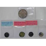 4 SCOTTISH COINS TO INCLUDE ALEXANDER III PENNY WILLIAM II TURNER, JAMES IV PLAQUE AND 1 OTHER,