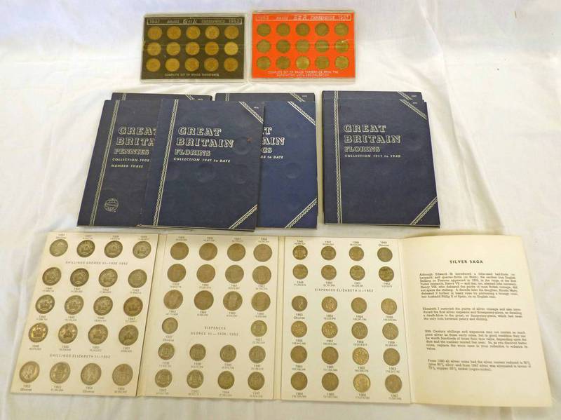1937-1952 AND 1953-1967 BRASS THREEPENCE COMPLETE SETS,
