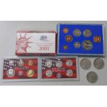 2001 US SILVER PROOF 10 COIN SET IN CASE OF ISSUE WITH C.O.A.