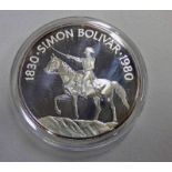 1980 PANAMA 20 BALBOAS SILVER PROOF COIN IN CASE OF ISSUE WITH C.O.A.