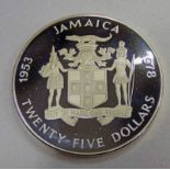 1978 JAMAICA 25TH ANNIVERSARY OF THE CORONATION OF ELIZABETH II $25 SILVER PROOF COIN,