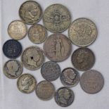SELECTION OF VARIOUS SILVER COINS TO INCLUDE 1816 GEORGE III SHILLING, 1821 GEORGE IV SIXPENCE,