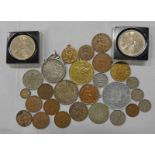 SELECTION OF UK AND WORLDWIDE COINS TO INCLUDE 1937 GEORGE VI CROWN, 1894 SOUTH AFRICA SHILLING,
