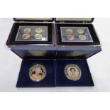 2 SETS OF COOK ISLANDS 4 X 1 DOLLAR WILLIAM & KATE DIAMOND JUBILEE TOUR MEDAL COLLECTION,