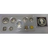 1973 BAHAMA ISLANDS 9 - COIN PROOF SET IN CASE OF ISSUE WITH C.O.A.