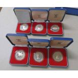 SIX 1977 SILVER PROOF CONS COMMEMORATING THE SILVER JUBILEE TO INCLUDE UK CROWN,