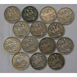 14 VICTORIA CROWNS IN RUN FROM 1887-1900