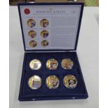 2012 DIAMOND JUBILEE WEEKEND GOLD-PLATED COMMEMORATIVE COLLECTION OF 6 MEDALLIONS,
