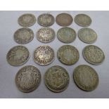 15 VICTORIA & GEORGE V HALFCROWNS TO INCLUDE 1878 YOUNG HEAD,