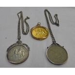 THREE MOUNTED COMMEMORATIVE CROWNS WITH 1972,