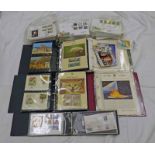FIVE ALBUMS AND A LARGE SELECTION OF FIRST DAY COVERS FROM 1990- 2007 TO INCLUDE 2 ALBUMS OF WWF
