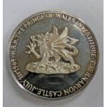 H.R.H THE PRINCE OF WALES INVESTITURE COMMEMORATIVE SILVER MEDAL, IN CASE OF ISSUE WITH C.O.